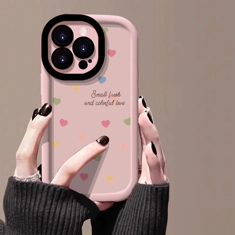 قلب قوس قزح مناسب لشركة آبل 15Promax حالة الهاتف المحمول الجديد مطلي Iphone14Pro Skin-Feel Puff 13 - Image 3