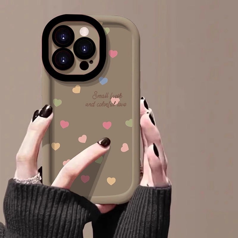 قلب قوس قزح مناسب لشركة آبل 15Promax حالة الهاتف المحمول الجديد مطلي Iphone14Pro Skin-Feel Puff 13 - Image 4