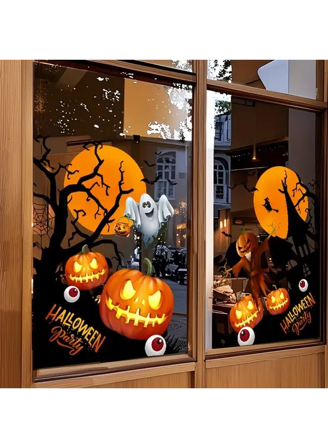 Halloween Window Decal Set 2pcs 17 71x23 62 Inches PVC Static Cling Reusable UWS 06A B - Image 2