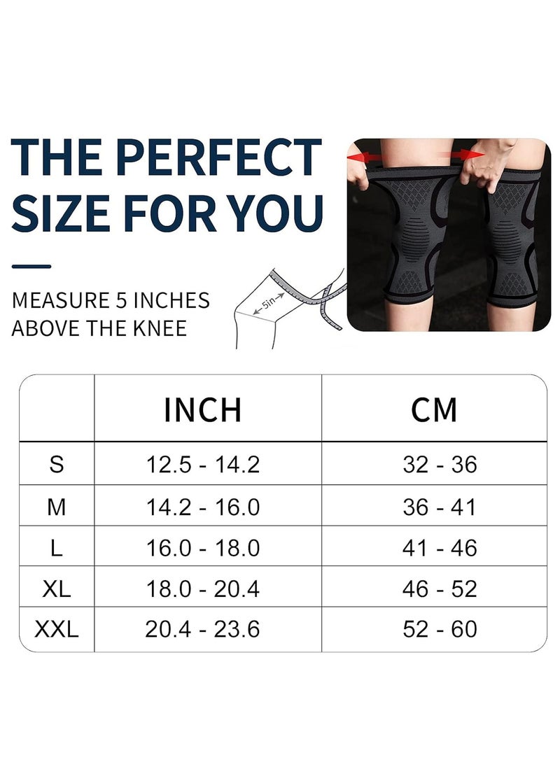 Goolsky - Knee Brace 2 Pack Knee Compression Sleeve Support for Men & Women Weightlifting, Gym, Workout, Hiking, Sports (Large) - Image 1