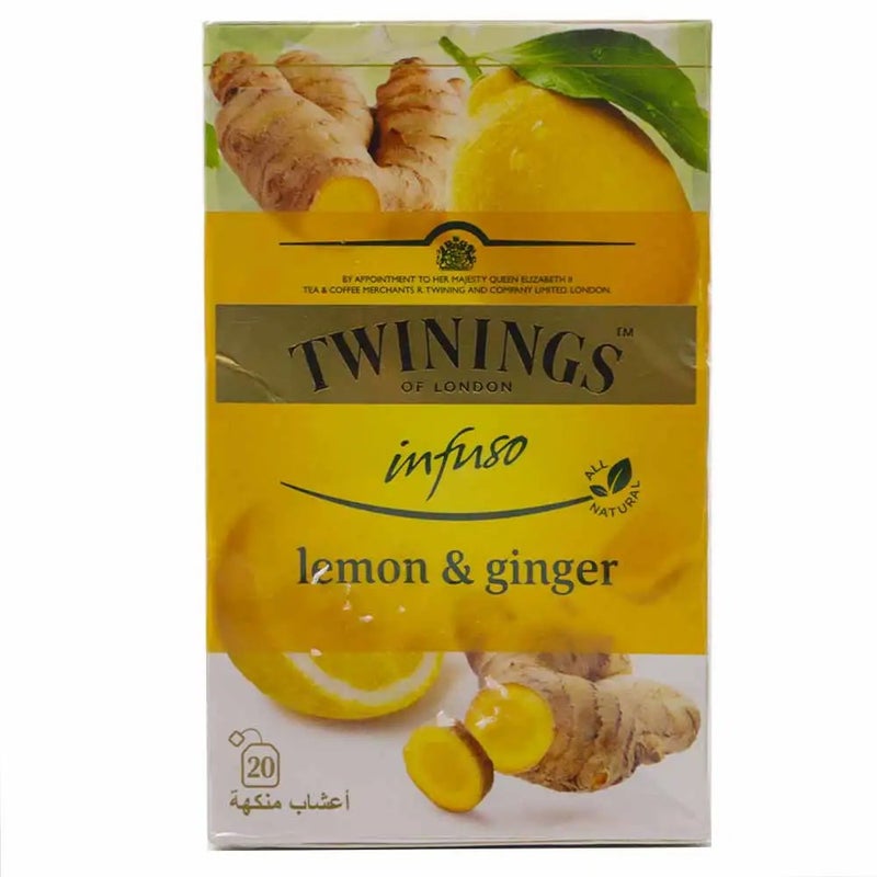 Twinings Of London Infuso Lemon & Ginger, 20 Tea Bags in one Pack - Image 1