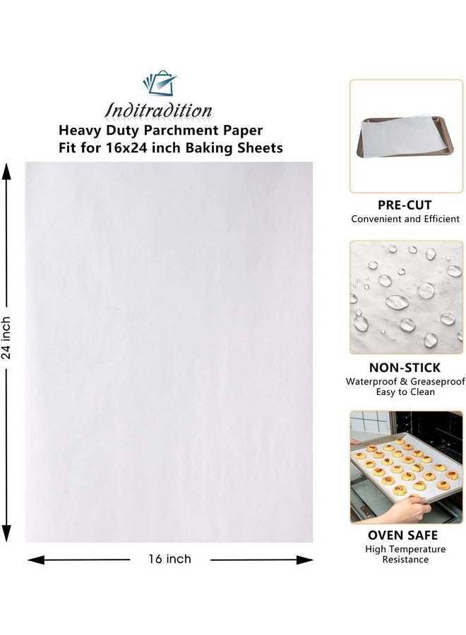 Inditradition 16x24 Inch Large Size Precut Parchment Paper Sheets for Baking, Cooking, Grilling, Frying and Steaming - Pack of 100 Sheets (White) - Image 5