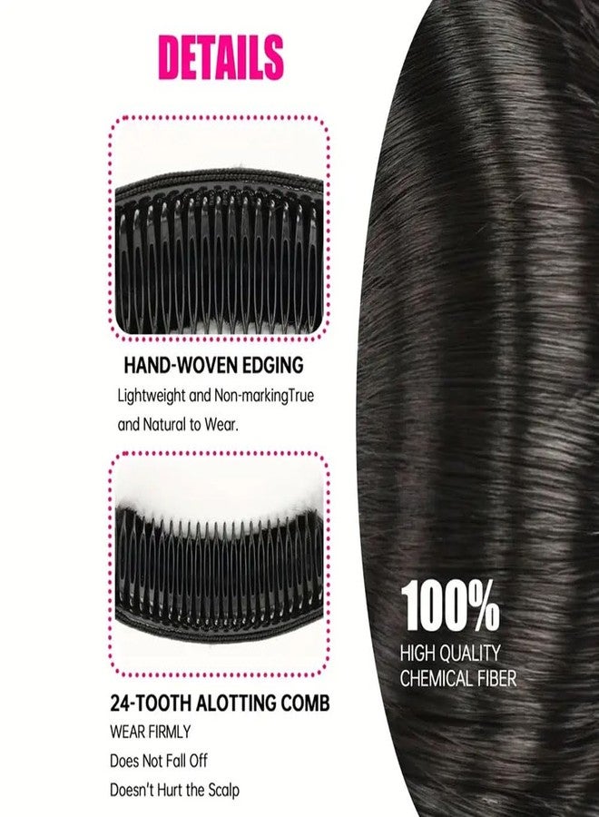 Ashkash 2PC Invisible Fluffy Synthetic False Volume Bump It Up Hairstyle Clip Bun Maker For Women, Volume Insert Hair Bump Up Tool For Short Long Hair DIY Hair Accessories (Black & Brown) - Image 3