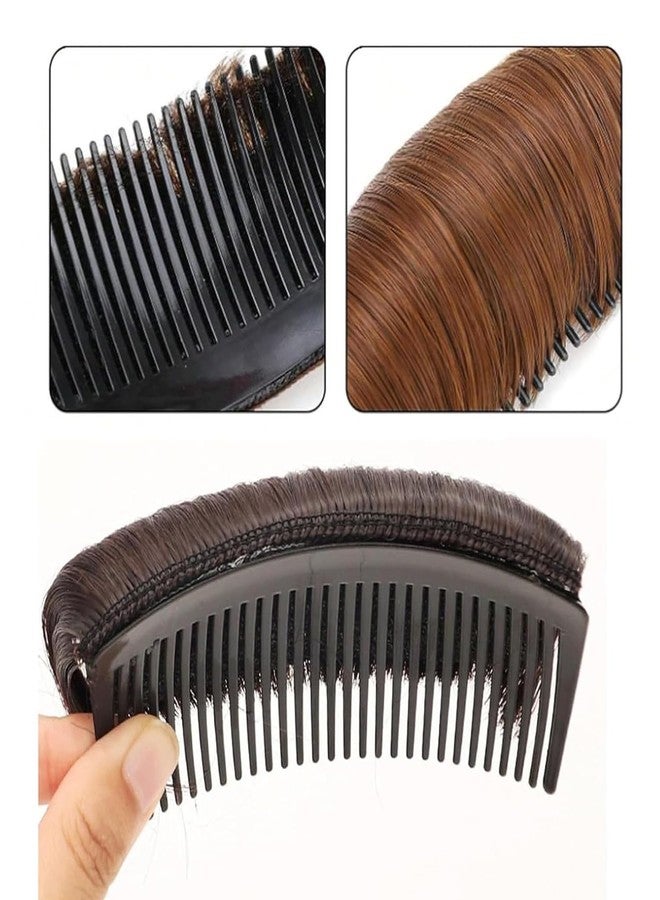 Ashkash 2PC Invisible Fluffy Synthetic False Volume Bump It Up Hairstyle Clip Bun Maker For Women, Volume Insert Hair Bump Up Tool For Short Long Hair DIY Hair Accessories (Black & Brown) - Image 2
