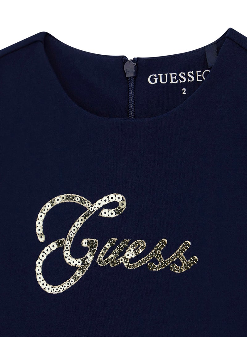 GUESS Kids Short Sleeve Punto Milano Dress - Image 3