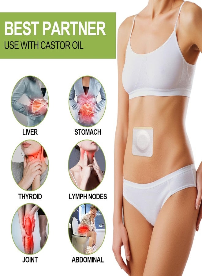 STFOCE 10pcs Castor Oil Pack Wrap, Disposable Castor Oil Pack for Belly Button, Organic Cotton Pad Self-Adhesive, Highly Absorbent, No Leakage, No Wash, Portable(White) - Image 2