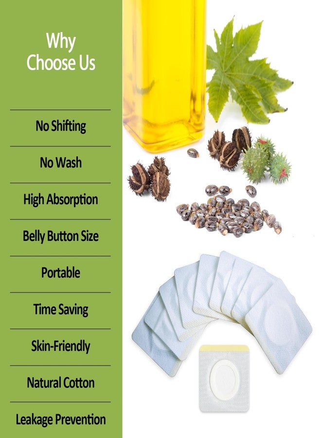 STFOCE 10pcs Castor Oil Pack Wrap, Disposable Castor Oil Pack for Belly Button, Organic Cotton Pad Self-Adhesive, Highly Absorbent, No Leakage, No Wash, Portable(White) - Image 3