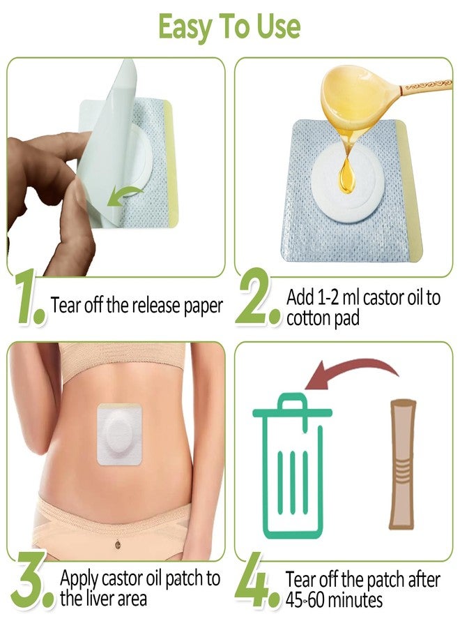 STFOCE 10pcs Castor Oil Pack Wrap, Disposable Castor Oil Pack for Belly Button, Organic Cotton Pad Self-Adhesive, Highly Absorbent, No Leakage, No Wash, Portable(White) - Image 4