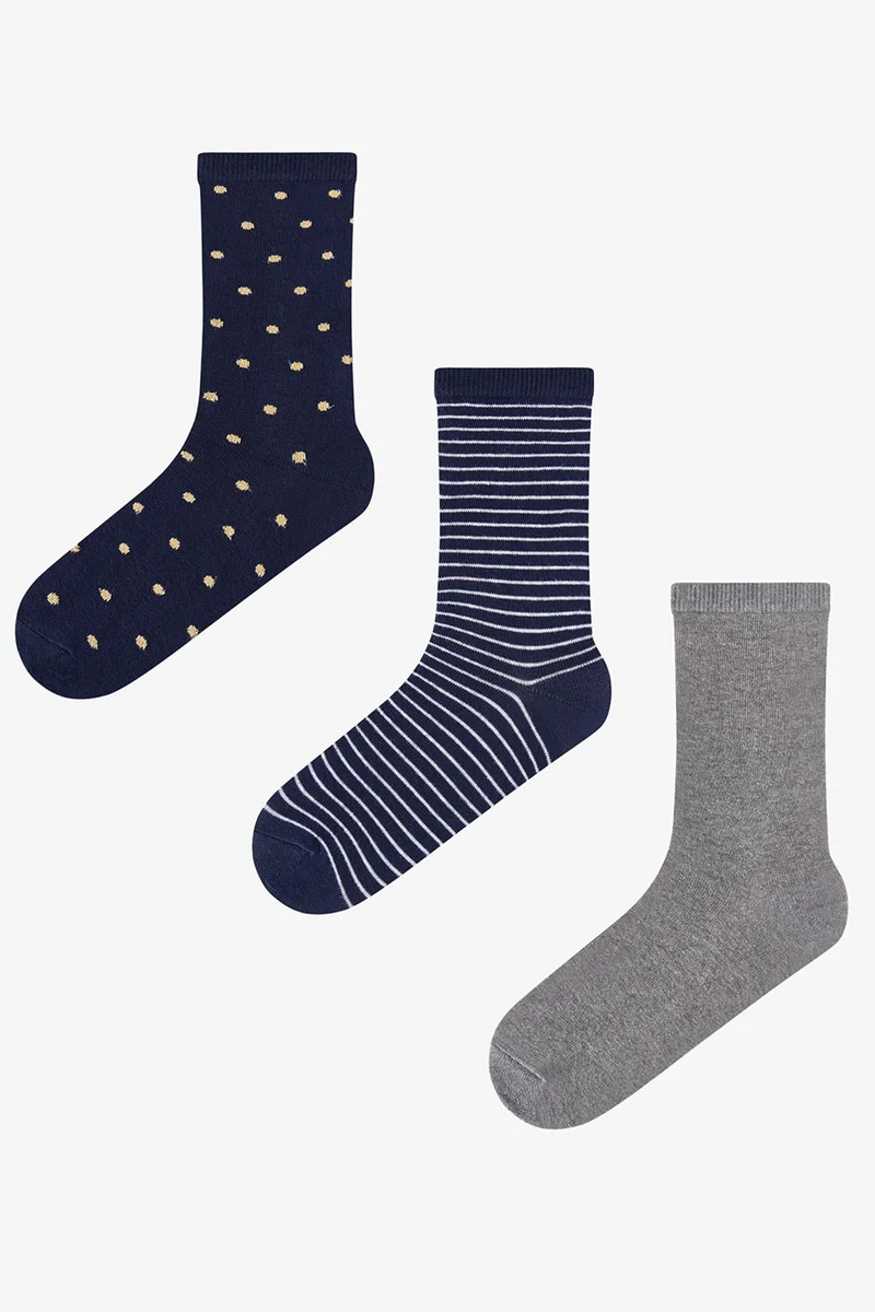 Penti PENTI Dotty Polka Dot Pattern Cotton Shiny Pair Crew Socks