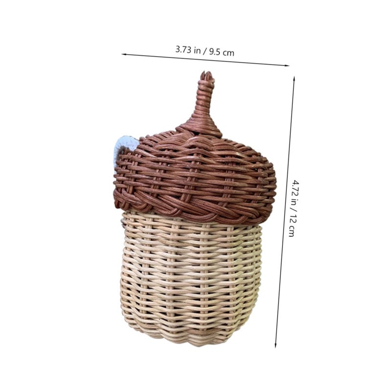 Mini Rattan Crossbody Bag Basket Shape Pouch for Boys Girls Fun Photo Prop - Image 3