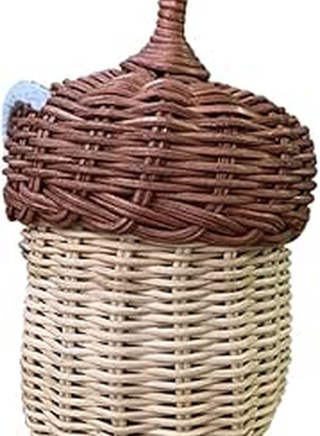 Mini Rattan Crossbody Bag Basket Shape Pouch for Boys Girls Fun Photo Prop - Image 1