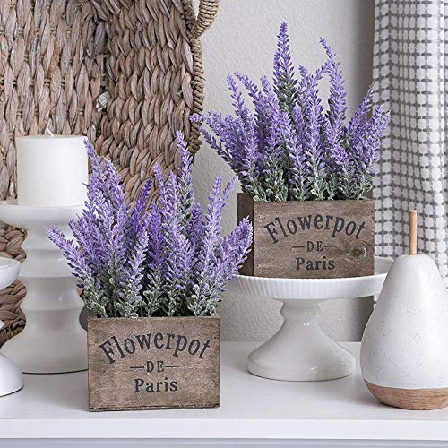 Besteek 10 Bundles Fake Flowers Artificial Lavender Faux Plastic Plants Purple Flowers for Home Decor Wedding Kitchen Garden Patio Porch Window Box Office Table Centerpieces Indoor Outdoor Decorations - Image 4