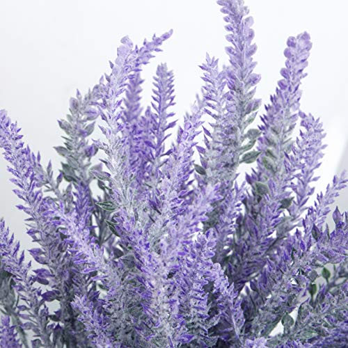 Besteek 10 Bundles Fake Flowers Artificial Lavender Faux Plastic Plants Purple Flowers for Home Decor Wedding Kitchen Garden Patio Porch Window Box Office Table Centerpieces Indoor Outdoor Decorations - Image 3
