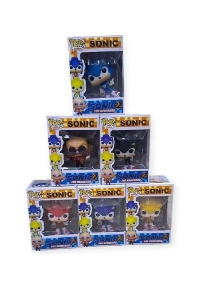 Character Figure Sonic 2 Toys Model Dolls New Design 6 Pcs