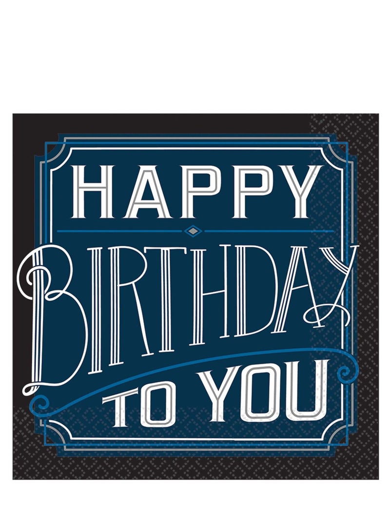 Amscan Happy Birthday Man Premium Tableware Party Supplies, Includes Plates, Cups, Cutlery, Napkins,Tablecover, Candle and Banner for 8 Guests - Image 3