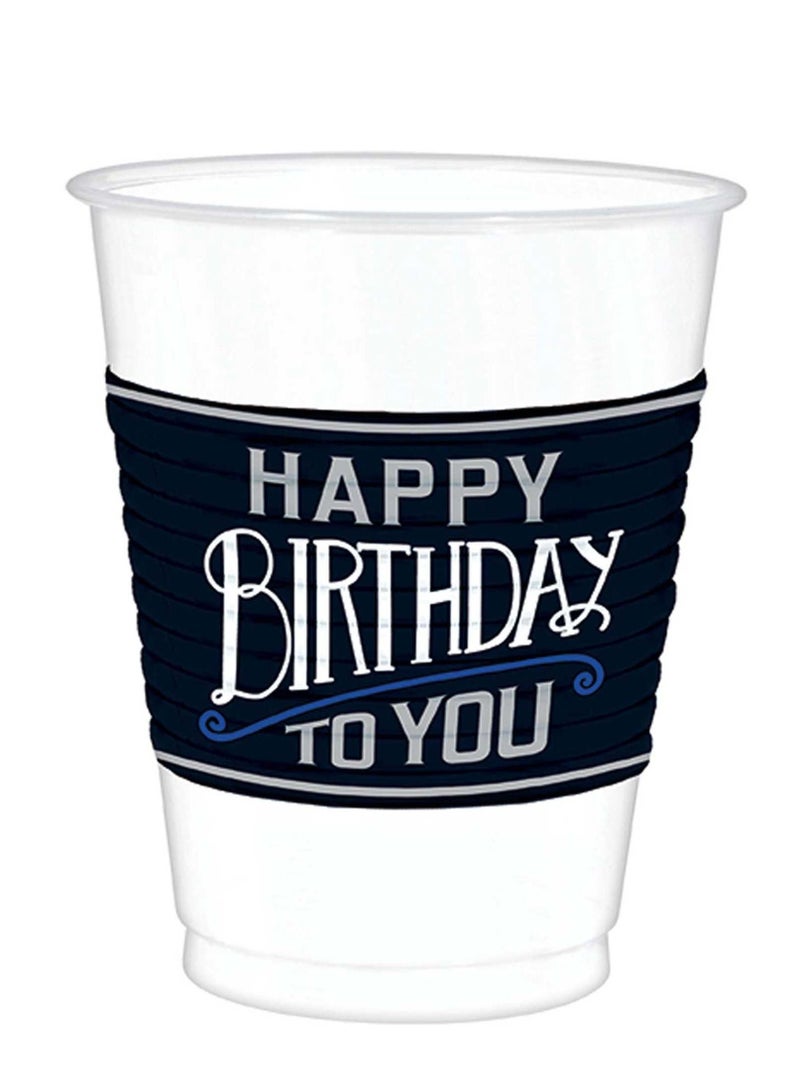 Amscan Happy Birthday Man Premium Tableware Party Supplies, Includes Plates, Cups, Cutlery, Napkins,Tablecover, Candle and Banner for 8 Guests - Image 4