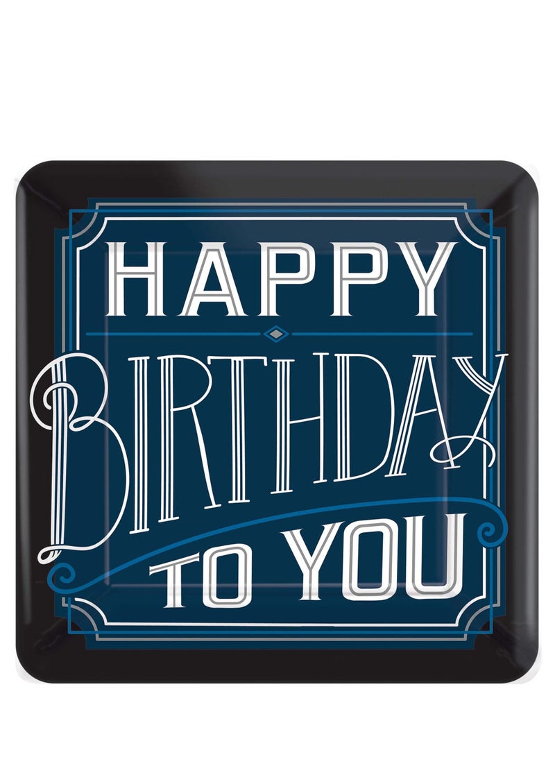 Amscan Happy Birthday Man Premium Tableware Party Supplies, Includes Plates, Cups, Cutlery, Napkins,Tablecover, Candle and Banner for 8 Guests - Image 2