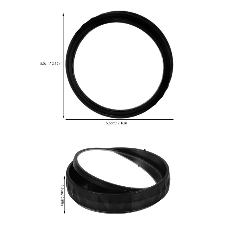 Round Car Side Mirrors 2pcs Suction Cup Blind Spot Safety View - Image 3