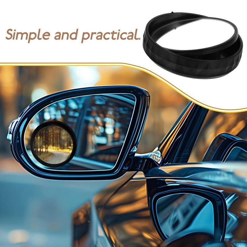 Round Car Side Mirrors 2pcs Suction Cup Blind Spot Safety View - Image 4