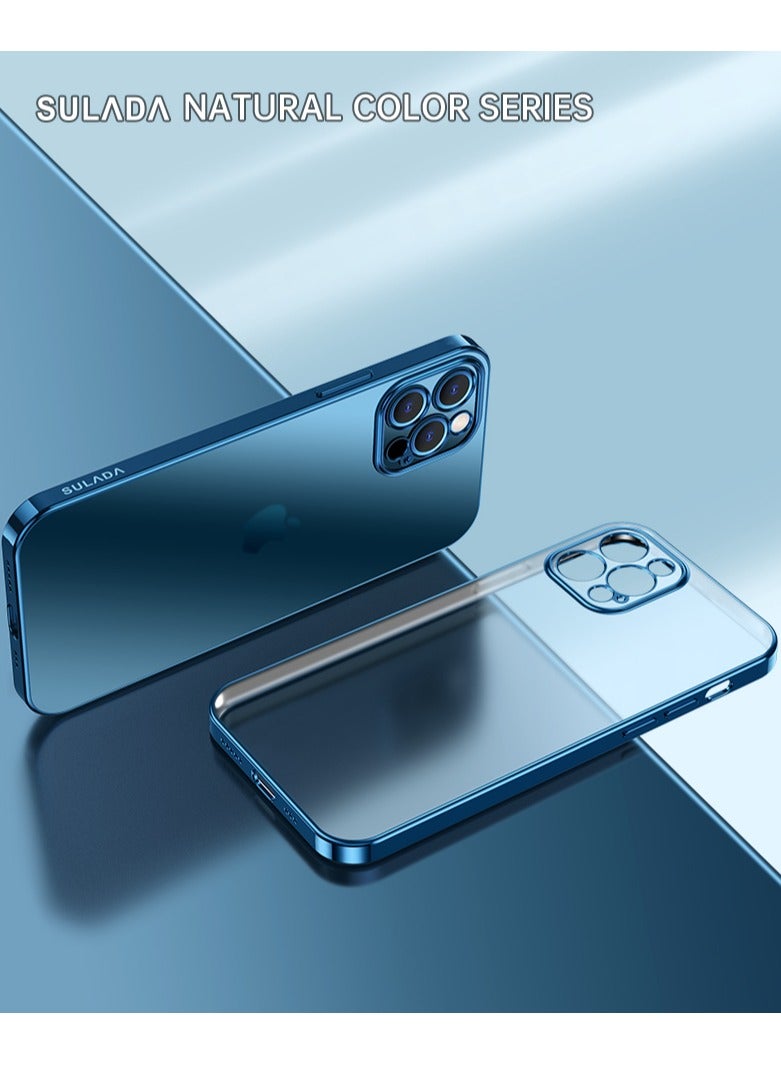 SULADA Suitable for iPhone 14 Pro Max 6.7 inch Matte Plated Mobile Phone Case Translucent Protective Soft Shell Blue - Image 1