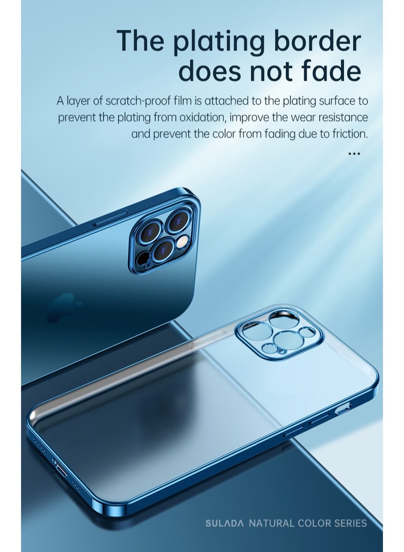SULADA Suitable for iPhone 14 Pro Max 6.7 inch Matte Plated Mobile Phone Case Translucent Protective Soft Shell Blue - Image 5