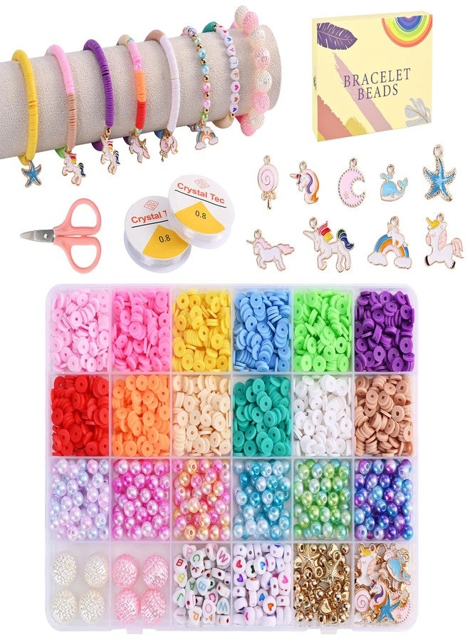 KRIVTEJ Unicorn Bracelet Making Kit for Girls, Jewellery Making Kit for Kids DIY Bead Set Making, Toys for Girls Age 6-12 Years Old Multicolor - Image 1