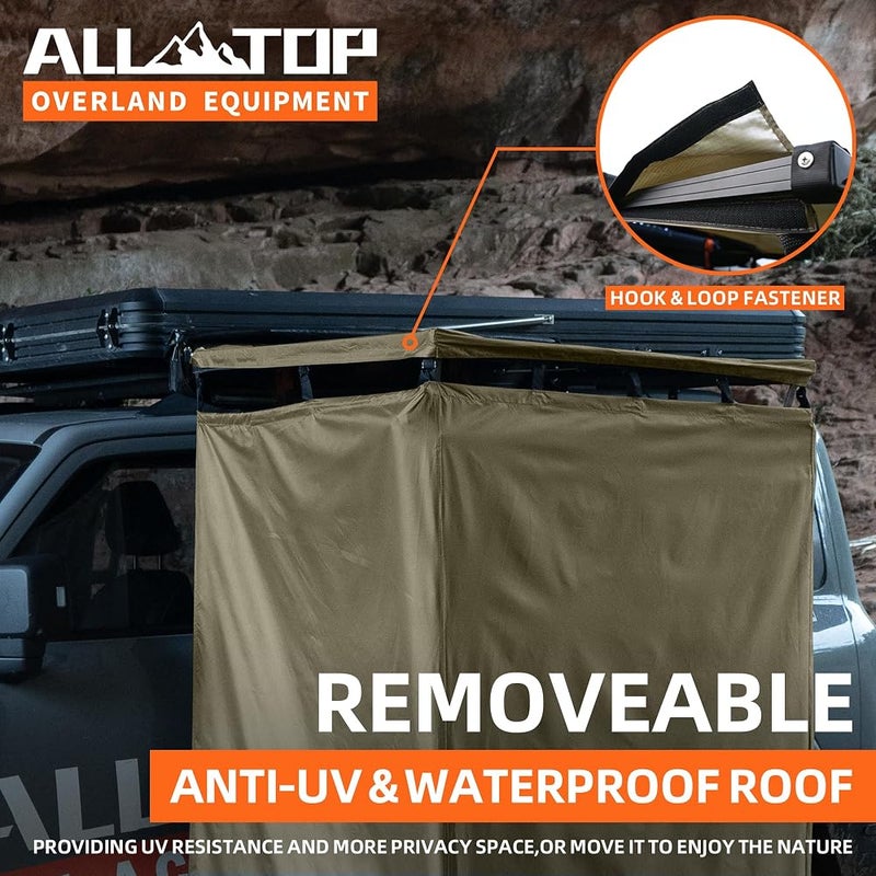 ALL-TOP Vehicle Awning Shower Room with Roof, 3.3ft x 3.3ft, Privacy Shelter Restroom with LED Light, Waterproof Carside Shower Tent Overland - Image 2