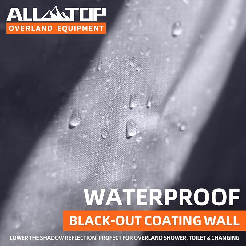 ALL-TOP Vehicle Awning Shower Room with Roof, 3.3ft x 3.3ft, Privacy Shelter Restroom with LED Light, Waterproof Carside Shower Tent Overland - Image 4