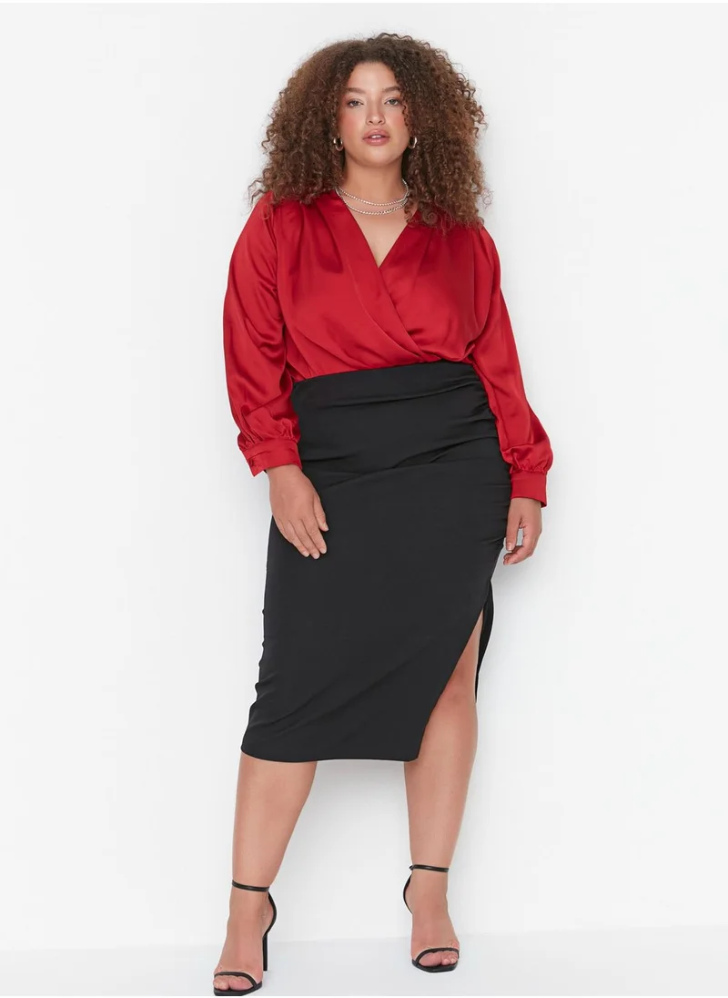 Trendyol Curve Side Slit High Waist Skirt