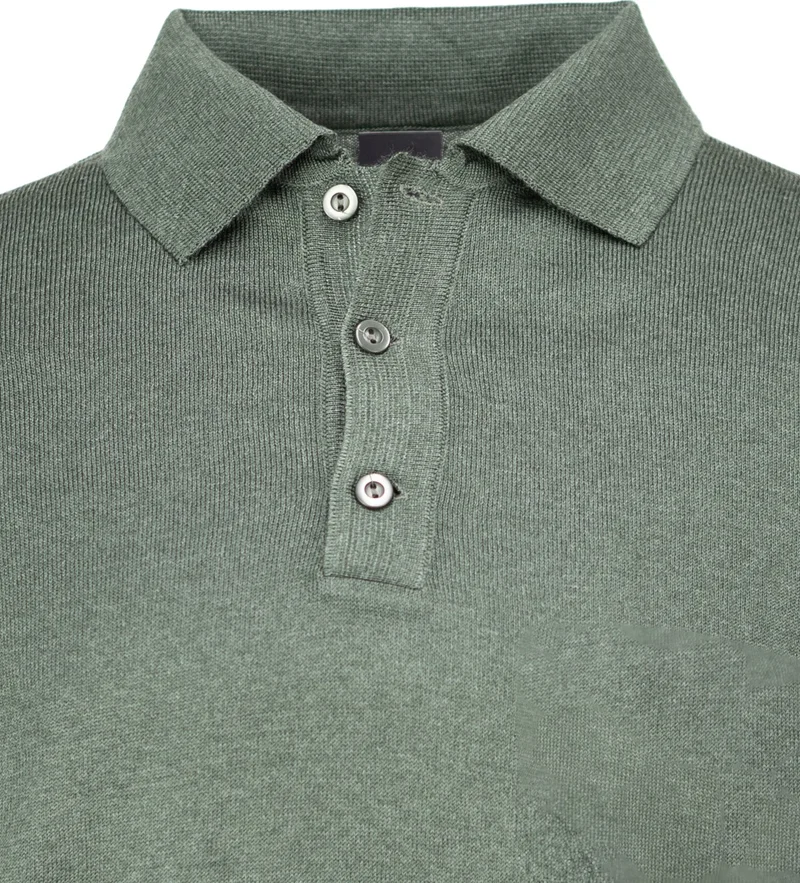 اوبلاند Men's Woolen Woven Sweater Pocketless Polo Collar Solid Color Classic Model Comfortable Cut Full Pattern