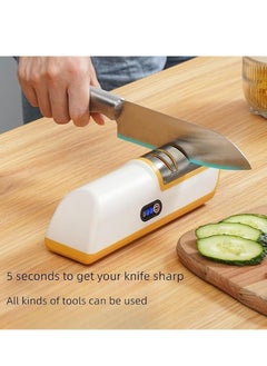 M MIAOYAN 2-stage household electric knife sharpener, kitchen gadget multifunctional artifact, equipped with 4 sharpening ports, suitable for coarse and fine knives  - Image 3