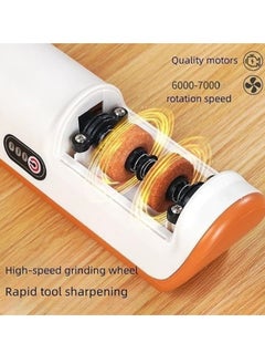 M MIAOYAN 2-stage household electric knife sharpener, kitchen gadget multifunctional artifact, equipped with 4 sharpening ports, suitable for coarse and fine knives  - Image 4
