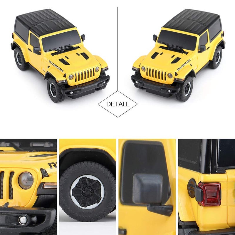 RASTAR RC Toy, 1/24 Scale Wrangler JL Remote Control RC Car, Rubicon Model Vehicle for Kids, Yellow - Image 5