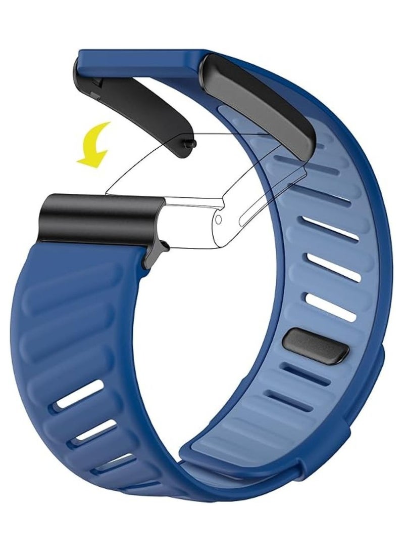 Beauenty Comfort Durable Silicone Wristband Compatible with WHOOP 4.0 Band, Soft Silicone Sports Loop Strap for Men  Women, with U Shapped Connector(Blue) - Image 3