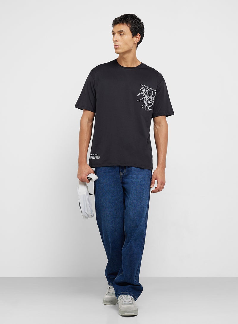 سفنتي فايف تيشيرت أوفر سايز برسومات - Image 4