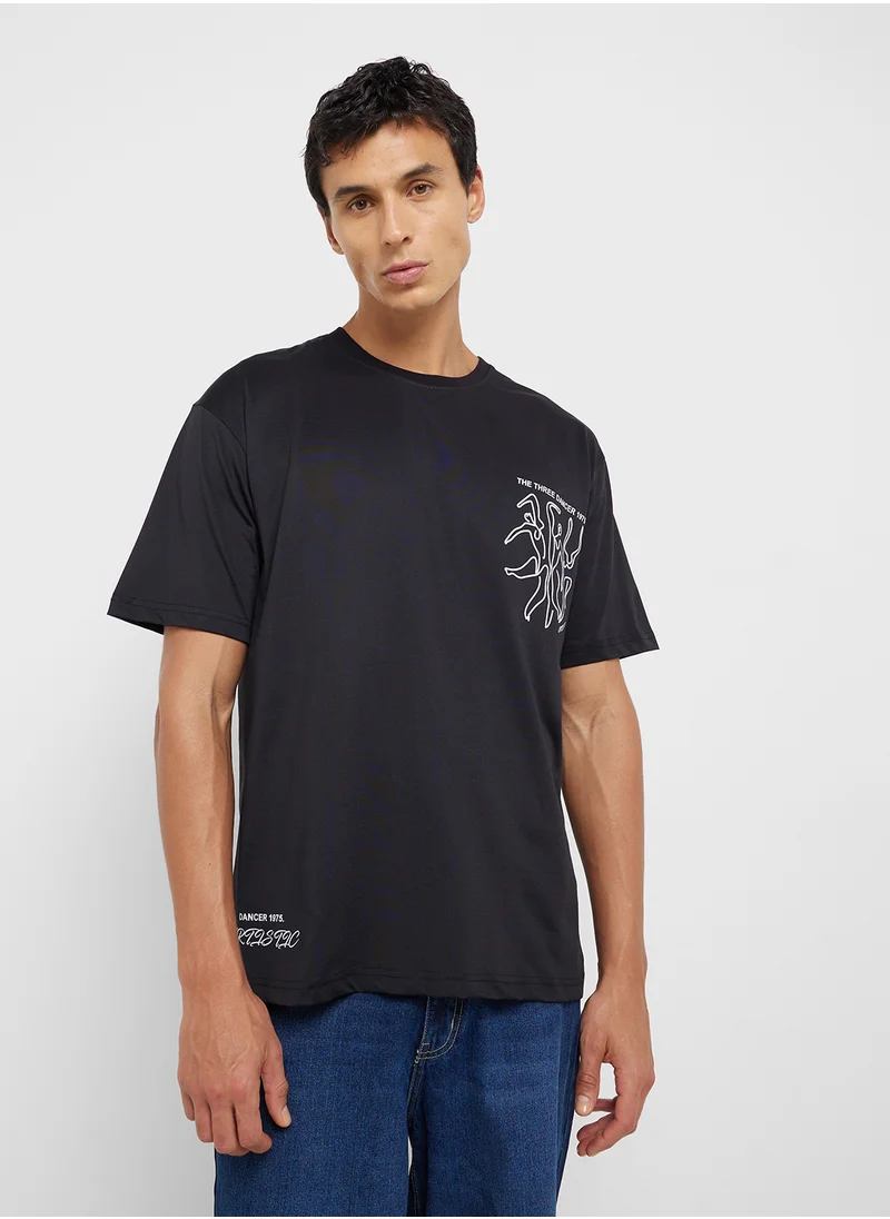 سفنتي فايف Oversized Graphic T-Shirt