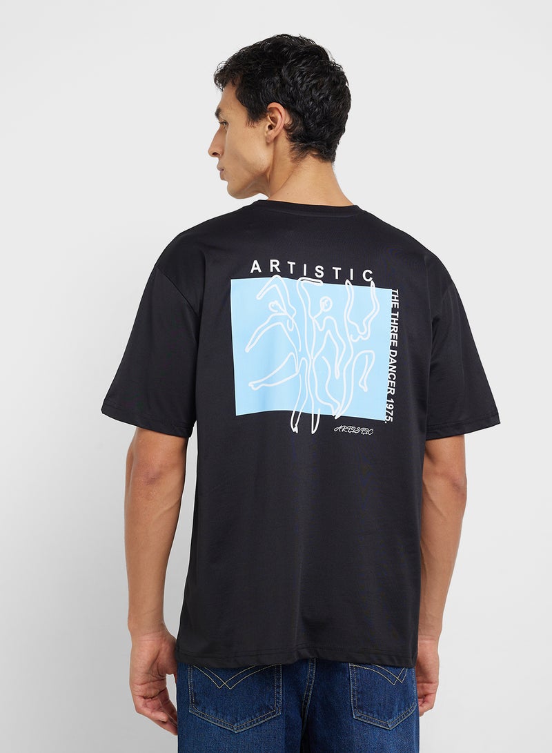 سفنتي فايف تيشيرت أوفر سايز برسومات - Image 1