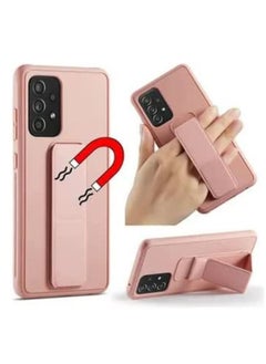 glassology Samsung Galaxy A53 case with Magnetic Stand & Holder, Premium Silicone Vertical & Horizontal Hand Strap Grip Multi Stand, Car Mount Kickstand Finger Strap with Screen Protector (Green)  - Image 3
