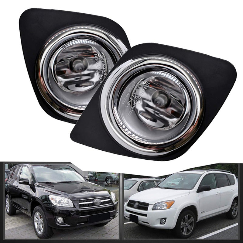 munirater Fog Lights Driving LampsSwitchH11 Bulbs Replacement for RAV 4 20092012 Clear Bumper Fog Light Assembly