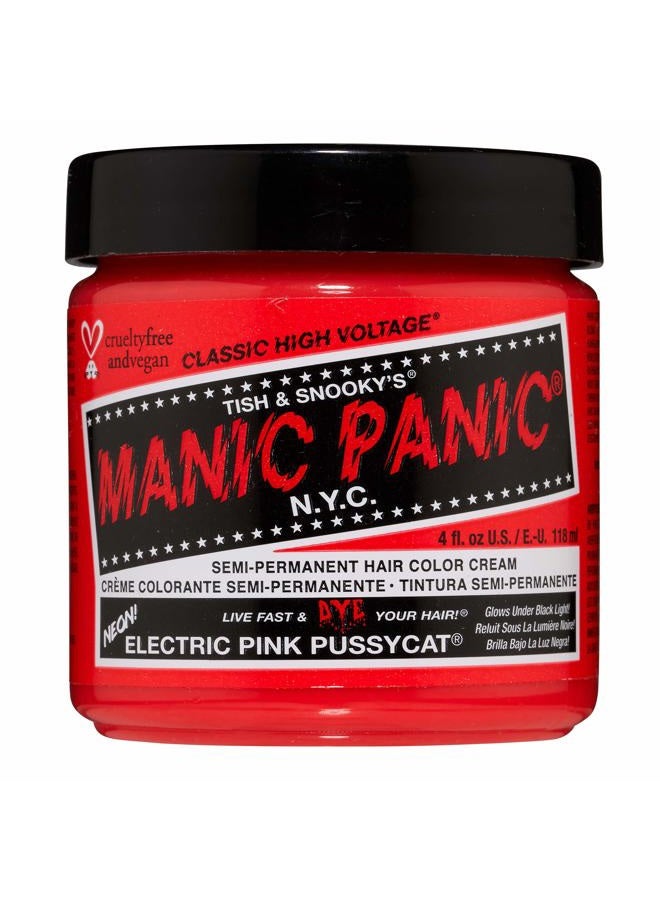 Manic Panic صبغة شعر مانك بانك الوردي الكهربائي بوسيكات كلاسيك عالية الجهد لون شبه دائم 4 أونصات - Image 1