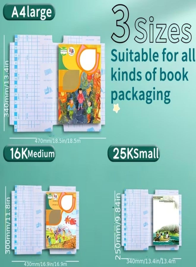 Parssufy Transparent Paper Sticker Book Cover Film Book Binding Cover [60 Pcs- 3 Different Sizes -20 Each] Waterproof Self-Adhesive Book Cover for Office School Textbook Protective Case - Image 3