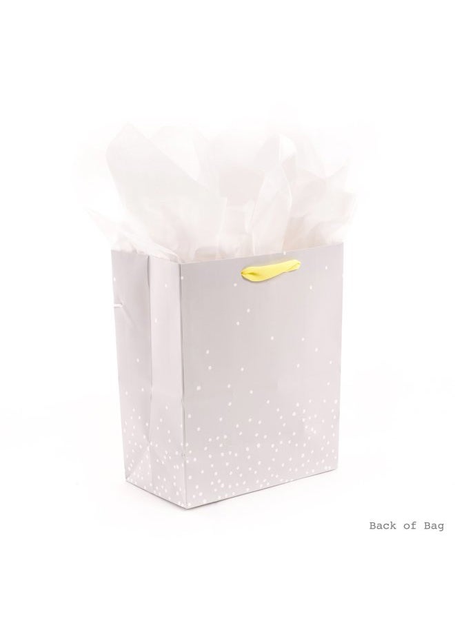 Hallmark - 9" Medium Baby Gift Bag with Tissue Paper - Baby Banner in Grey, Pink and Blue for Baby Showers, New Parents, and More - Image 1
