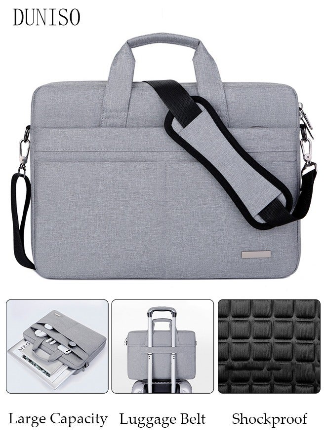 DUNISO 15 Inch Laptop Bag with Multi Compartment Lightweight Laptop Hand Bag Crossbody Bag Travel Business Briefcase Water-Resistant Dust-proof Shoulder Messenger Bag for Men and Women Work Office  - Image 1