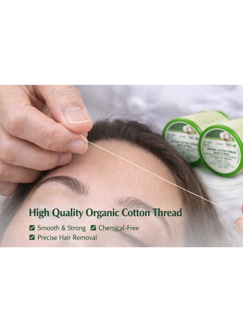 Jagravo Pack of 2 Organic Cotton Eyebrow Thread TKT40 – Smooth & Strong) - Image 3