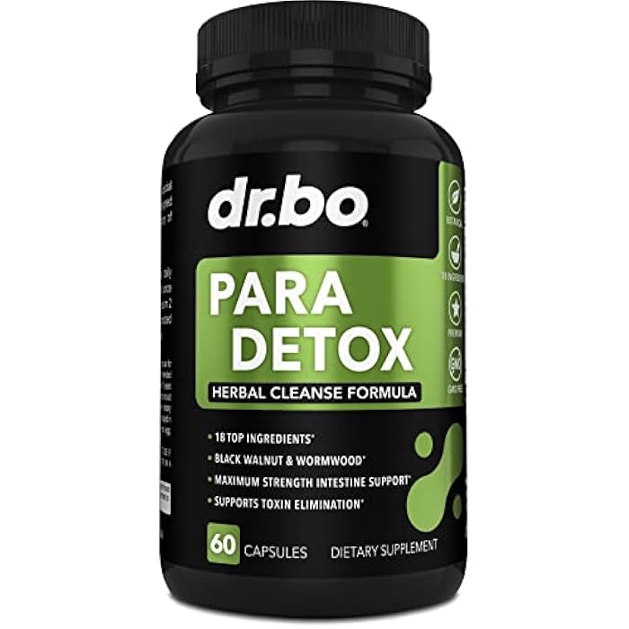 dr.bo DR. BO para Cleanse Human Detox Guard - Intestinal Pills Support for Humans - Pro Gut Health Intestine Supplement Stomach for Adults - Herbal Wormwood Black Walnut Complex & Cloves - 60 Capsules - Image 1