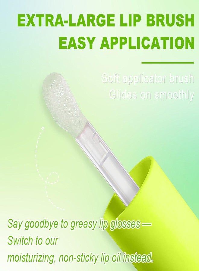 LemonSac 4 PCS Hydrating Lip Oil, Big Brush Head Lip Glaze Shiny Transparent Lip Glow Oil, Nourishing & Non-sticky Long Lasting Fresh Clear Smooth Lip Care Plumping Lip Oil (4PCS) - Image 5