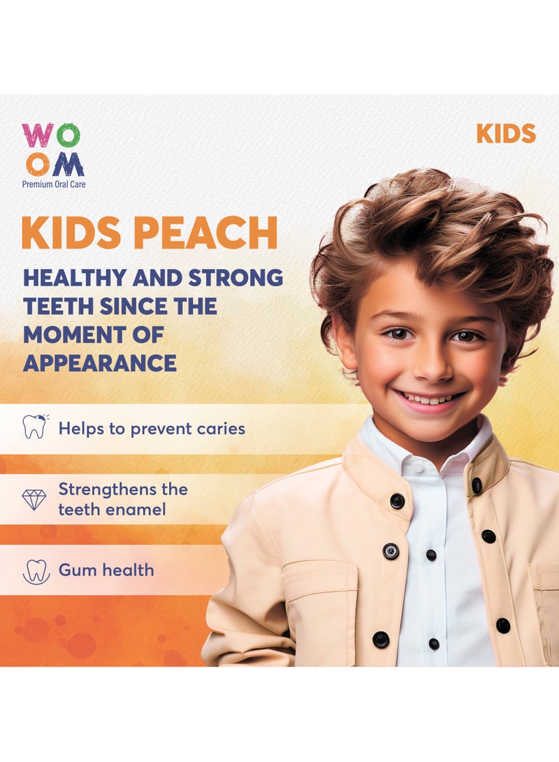 ووؤوم معجون أسنان وووم كيدز بنكهة الخوخ (للأطفال من سن 3 إلى 8 سنوات)، 50 مل - Image 3