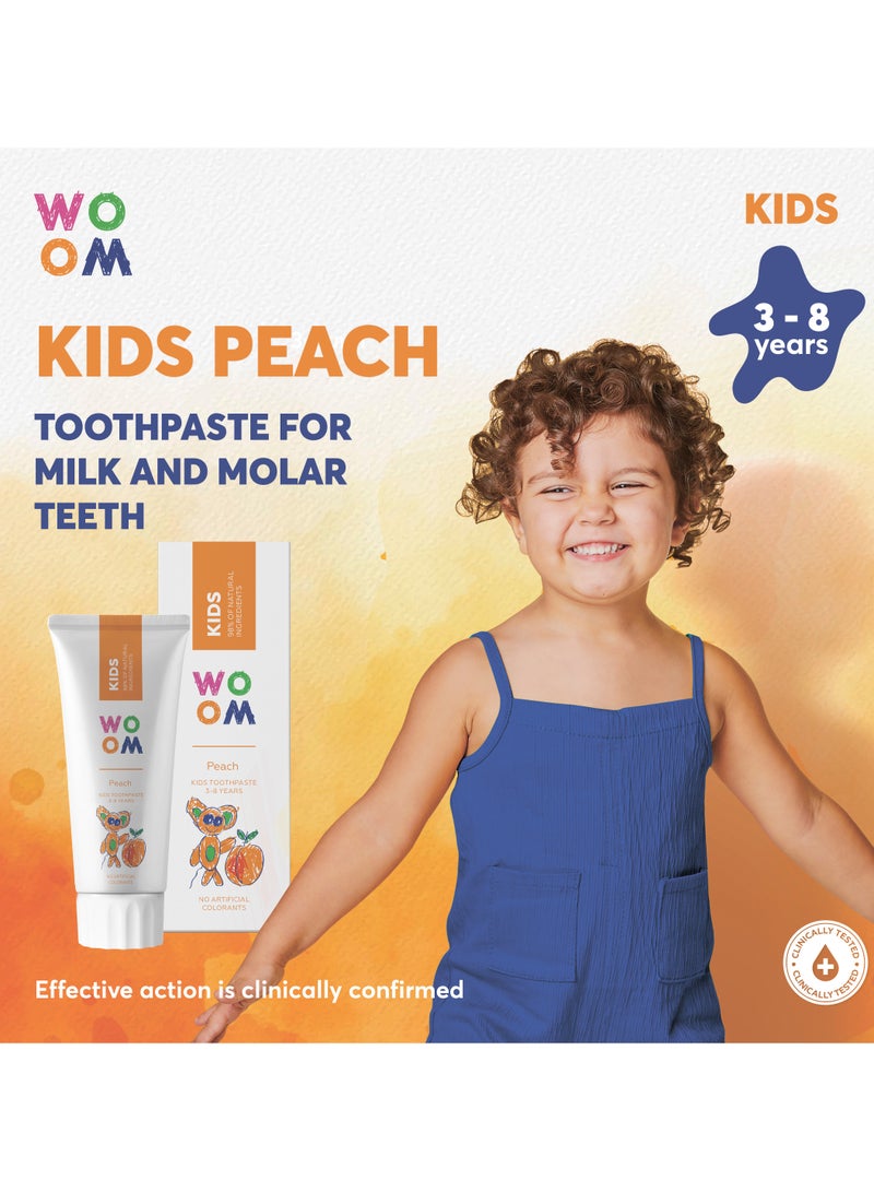 ووؤوم معجون أسنان وووم كيدز بنكهة الخوخ (للأطفال من سن 3 إلى 8 سنوات)، 50 مل - Image 2