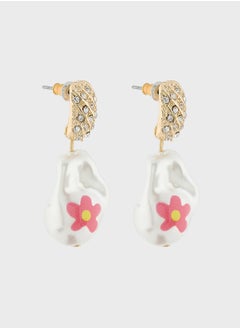 Floral Pearl Drop Earrings