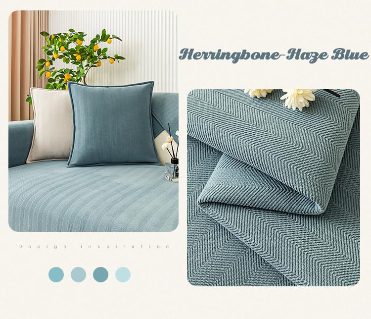 Rosygulls مضحك غلاف الأريكة غامض Chenille Couch Purniture Protector Funder Fuzzy Couch Couch for Sofa مضحك أريكة غير قسيمة يغطي جميع الفصول الأريكة الأريكة العامة 27.6x82.7in-Herringbone Haze Haze - Image 5